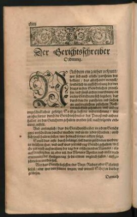 Der Gerichtsschreiber Ordnung.