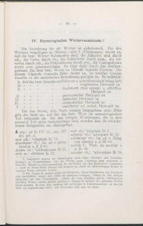 IV. Etymologisches Wörterverzeichnis.