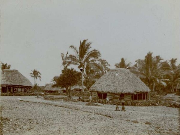 "Partie aus Gataivai, Südküste v. Savaii. Kokospalmen u. Pandanus. Samoa."