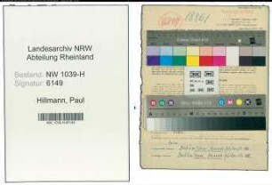 Entnazifizierung Paul Hillmann , geb. 03.01.1921 (Bahnarbeiter)