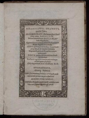 Catho in latin: durch Sebastianum Brant geteütschet