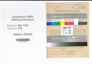 Entnazifizierung Wilhelm Sappert , geb. 24.09.1892 (Regierungsinspektor)