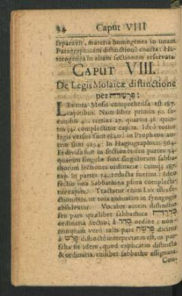 Caput VIII. De Legis Mosaicae distinctione per ...