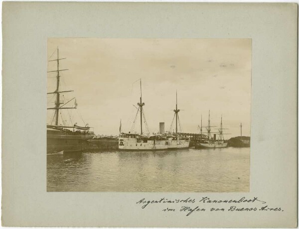 Argentine gunboat in the harbour of Buenos Aires