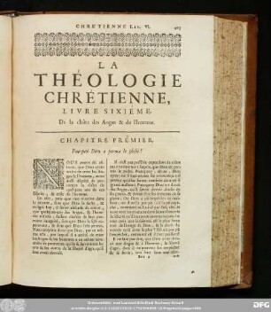 Chapitre Prémier. Pourpuoi Dieu a permis le péché?