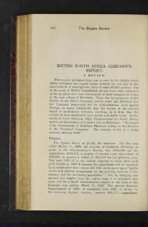 British South Africa Company's Report