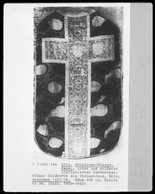Kasel aus dem Zusammenhang der Grabpflege des Grafen von Neuenahr