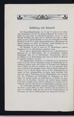 Aufstellung und Anmarsch