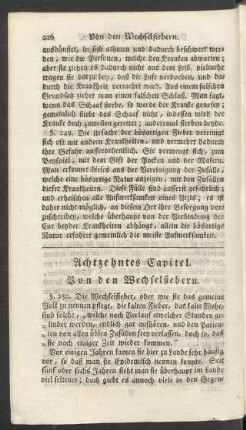 Achtzehntes Capitel. Von den Wechselfiebern