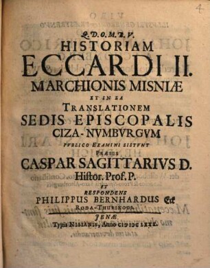 Historiam Eccardi II. marchionis Misniae
