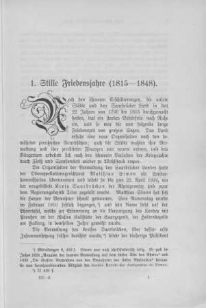 1. Stille Friedensjahre (1815-1848).