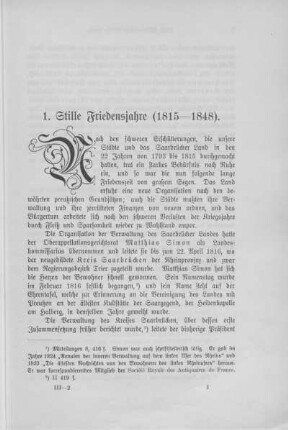 1. Stille Friedensjahre (1815-1848).
