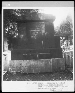 Grabstein von Sigmund Mayer und Selma Mayer (gestorben 1918)