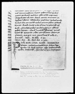 Augustinus, Enarrationes in Psalmos 101-150 — Initiale P (salmus), Folio 74 recto