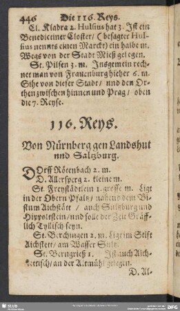 116. Reys. Von Nürnberg gen Landshut und Saltzburg