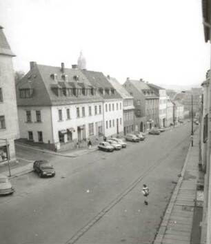 Annaberg-Buchholz, August-Bebel-Straße (Wolkensteiner Straße) 32-36. Wohnhäuser. Straßenansicht