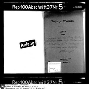 Beschwerde des Georg Christoph Modemann gegen Bürgermeister und Rat der Stadt Osnabrück wegen verweigerter Rechtshilfe