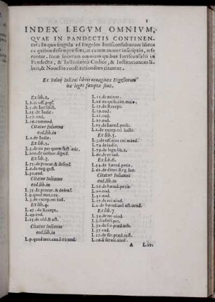 Index legum omnium quae in Pandectis continentur