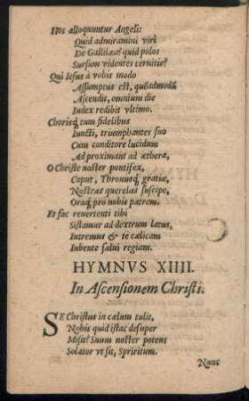 Hymnus XIIII. In Ascensionem Christi.