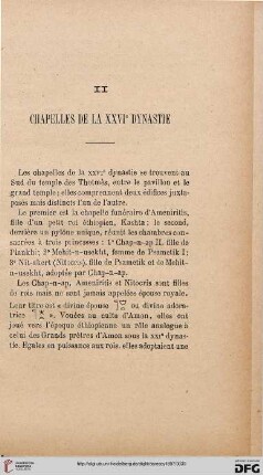II: Chapelles de la XXVIe dynastie