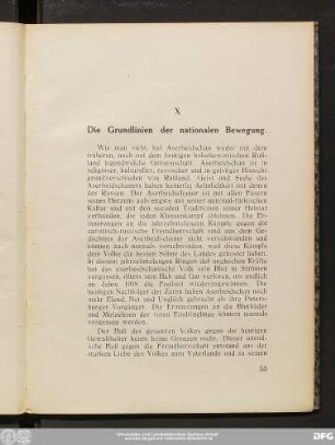 X Die Grundlinie der nationalen Bewegung.