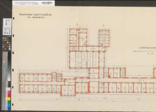 Arnsberg, Bezirksregierung, Hauptgebäude Seibertzstr. 1, Grundriss 1. Stock, Bestandzeichnung