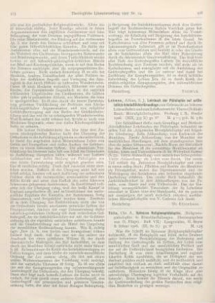 416-417 [Rezension] Thilo, Chr. A., Spinozas Religionsphilosophie