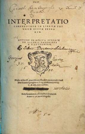 Interpretatio Compendiosa In Librvm ... Vsvvm Fevdorum, 1. Interpretatio Compendiosa In Librvm Priorem Vsvvm Fevdorvm