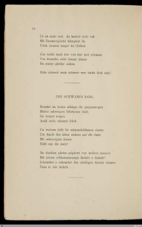 Des Schwanes Sang