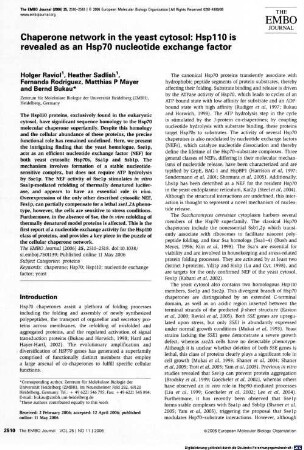 Chaperone network in the yeast cytosol : Hsp110 is revealed as an Hsp70 nucleotide exchange factor