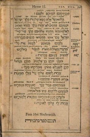 Nevîʿîm aḥarônîm : Isaias, Ieremias, Ezechiel, Osee, Ioël, Amos, Abdias, Ionas, Michaeas, Nahum, Habacuc, Sophonias, Aggaeus, Zacharias, Malachias ; Hebraicè