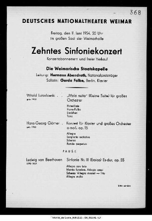 Zehntes Sinfoniekonzert