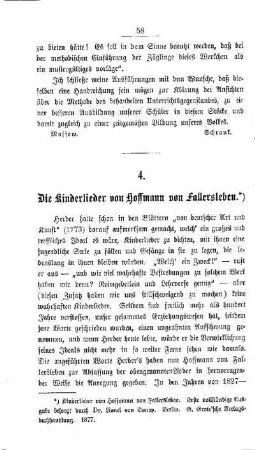 Die Kinderlieder von Hoffmann von Fallersleben