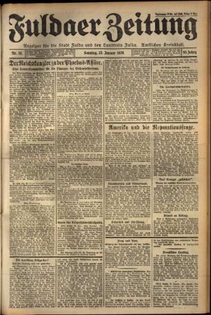 Erste Ausgabe vom Sonntag, den 22. Januar 1928.