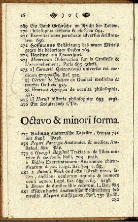 Octavo & minori forma.