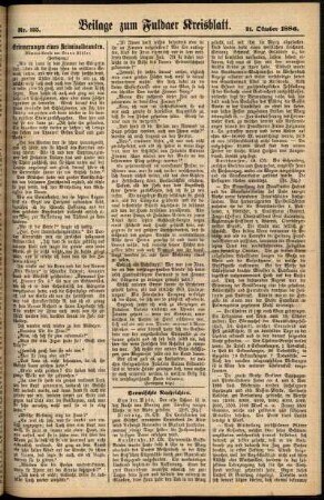 Zweite Ausgabe vom Donnerstag, den 21. Oktober 1886.