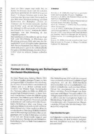 Formen der Abtragung am Boltenhagener Kliff, Nordwest-Mecklenburg