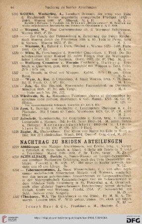 Nachtrag zu beiden Abteilungen (Nr. 1229 - 1232)