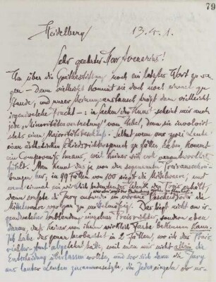 Brief an Ferdinand Avenarius