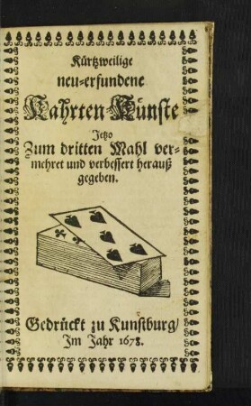 Kürtzweilige neu-erfundene Kahrten-Künste