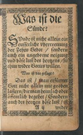 Was ist die Sünde?