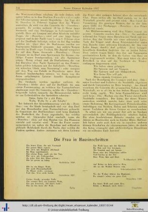 Die Frau in Hausinschriften.