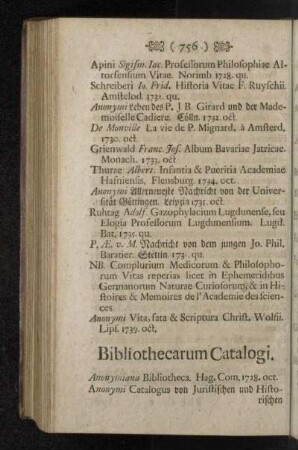 Bibliothecarum Catalogi.