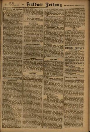 Zweite Ausgabe vom Donnerstag, den 17. August 1922.