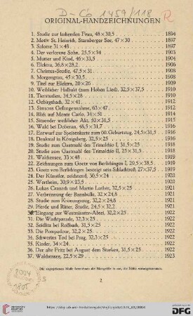 Original-Handzeichnungen (Nr. 1-37)