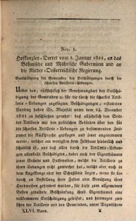 Sammlung der sämmtlichen politischen und Justiz-Gesetze, welche unter der Regierung Sr. Majestät Kaisers Franz des I. in den sämmtlichen k. k. Erbländern erlassen worden sind : in chronolog. Ordnung. 21=46. 1822, Gesetze vom 1. Januar bis letzten Junius