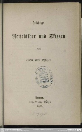 Flüchtige Reisebilder und Skizzen