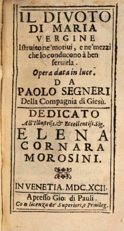 Il devoto di Maria Vergine