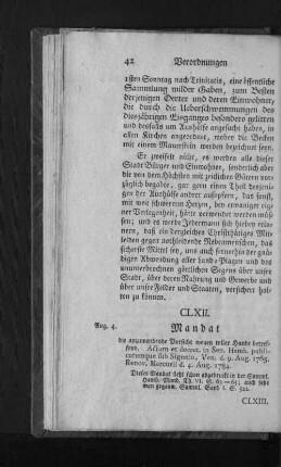 CLXII. Mandat