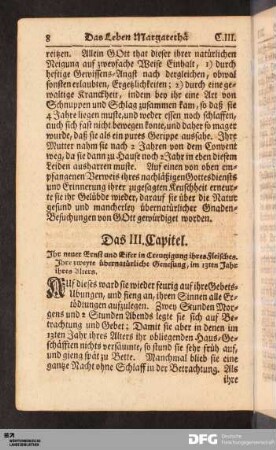 Das III. Capitel. Ihr neuer Ernst und Eifer in Creutzigung ihres Fleisches...